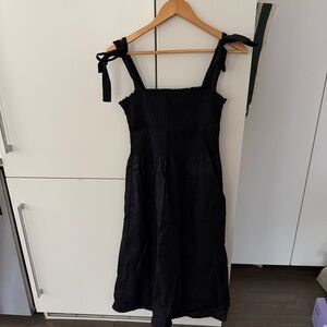 Wilfred Black Midi Dress with Tie Straps